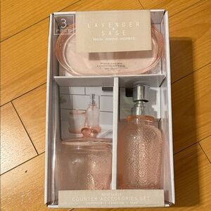 Rose Gold Hand Soap Dispenser Set